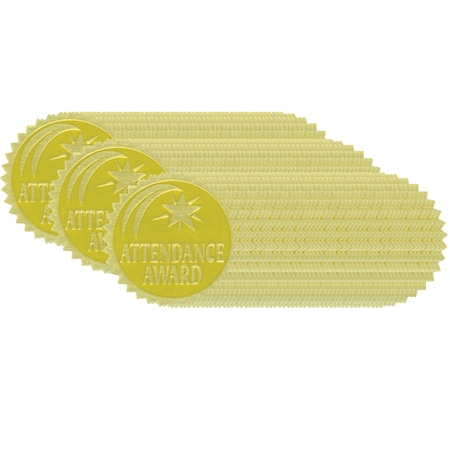 Hayes Gold Foil Embossed Seals, Attendance Award, PK162 VA375